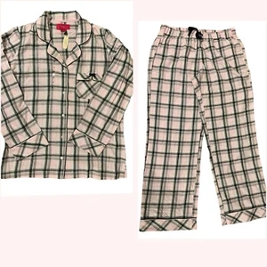 Victoria Secret Damen NEU Pyjama zweiteiliges Set Gr. M pink/schwarz kariert Etikett LESEN - Bild 1 von 16
