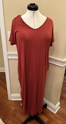 Yelete женское платье размер большой оранжевый короткие рукава с карманами прикрытие пляж - Изображение 1 из 4