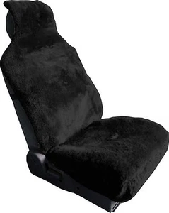 LUXURIOUS Sheepskin Black Wrap Seat Cover (1 Piece) - Picture 1 of 5