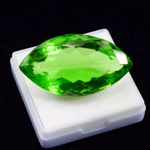 27.00 Ct+ Brazilian Certified Natural Green Marquise Cut Topaz Loose Gemstone - Picture 1 of 5