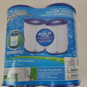Summer Escapes 2 Pack Universal Replacement Pool Filter Cartridge AorC Type NEW - Picture 1 of 4