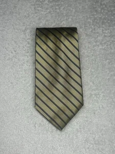 Brooks Brothers Neckwear Men’s Silk Tie Yellow Navy Herringbone Striped 3.5” in - Picture 1 of 14
