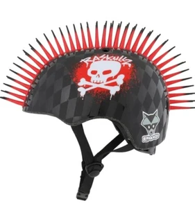 Raskullz Hawk Mohawk Black Red Bike Helmet Child Kids Boys 5+ (50-54cm)OUTDOOR - Picture 1 of 6