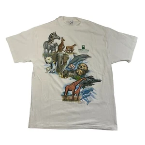 Vintage Endangered Animal Species Art T Shirt Harlequin Conservation Day Large - Picture 1 of 10