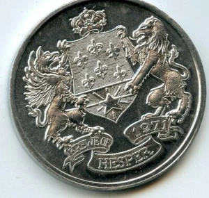 .Mardi Gras Doubloon Krewe of Hesper 1972  Aluminum - Picture 1 of 2