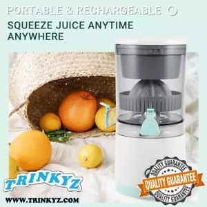 Citrus Juicer Lemon Squeezer Orange Juice Fruit Machine Kitchen USB Rechargeable - Picture 1 of 11
