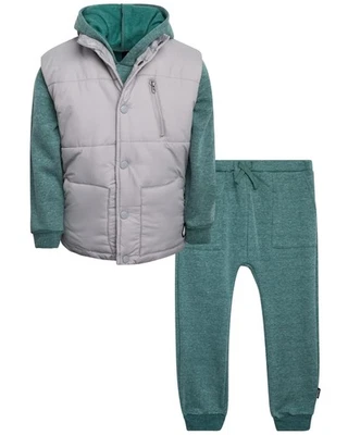 Conjunto de Roupas Masculinas - Conjunto de Roupas Ativas Moda Masculina 3 Peças Colete Tampão, Capuz... - Imagem 1 de 4