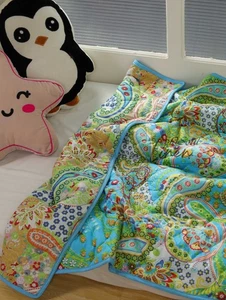 Bohemian Cotton Quilt Lightweight Reversible Bedspread Floral Bedding Blanket - Picture 1 of 11