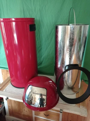 AIB Essen Pushmülleimer ca.20 L , Stahlblech, abnehmbarer Deckel - Bild 1 von 4