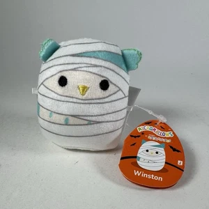 Squishmallows Plüsch Micromallow Winston Mumie Eule 2,50 Zoll Mini Halloween mit Etikett - Bild 1 von 8