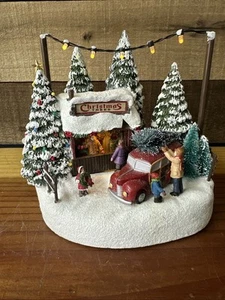 Thomas Kinkade Painter of Light Telefora Village Family Christmas Trees -flaw - Picture 1 of 7