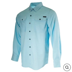 Hatch Herren Horizon Active Outdoor Bambusmischung Blau Freizeithemd Gr. 2XL Neu - Bild 1 von 6