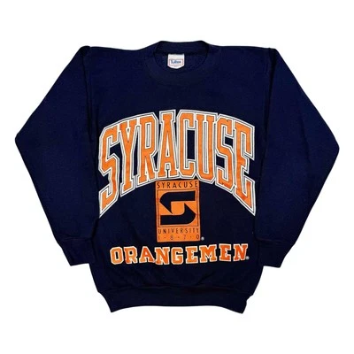 Vtg NCAA Syracuse Orangmen Navy Tultex Big Logo Crewneck Sweater Women’s Small - Image 1 of 4