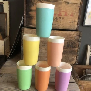 MCM Bolero Therm-O-Ware 6 vasos de plástico aislados 8 OZ 5,5” envío gratuito - Imagen 1 de 10