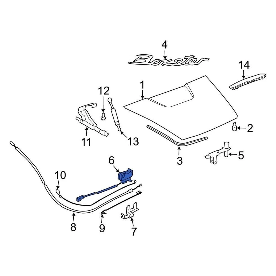 For Porsche Boxster 1997-2004 Porsche 98651205302 Rear Lower Deck Lid Latch Foto 1 de 1