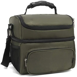 Double Layer Cooler Insulated Lunch Bag Adult Lunch Box Large Tote Bag for Men, - Picture 1 of 1