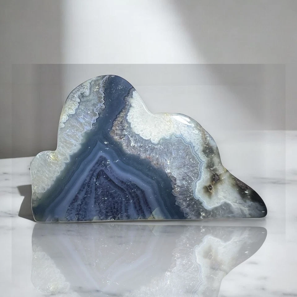 Tallado en nubes de ágata azul (#1) Foto 1 de 4