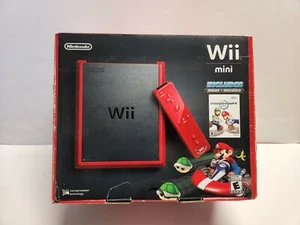 Red Nintendo Wii Mini Console Bundle Complete with Original Box & Mario Kart Wii - Picture 1 of 12