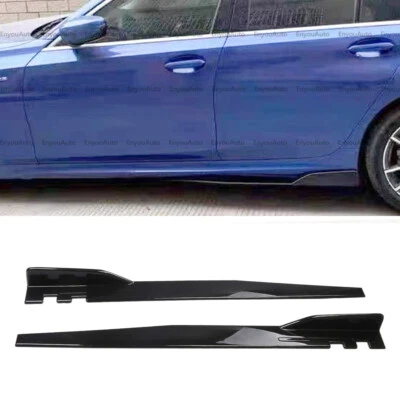 For Nissan Versa 46" Side Skirt Extension Rocker Panel Splitter Glossy Black Foto 1 de 4