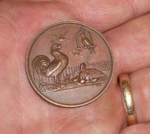 1888 ALEMÁN BIRD CLUB ASOCIACIÓN PÁJAROS AMIGOS ESSLINGEN BAÑOS ALEMANIA MEDALLA DE BRONCE - Imagen 1 de 3
