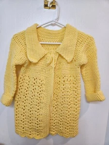 Child's Bathrobe (Or Coat/sweater) Easy Care, Hand Crocheted - Picture 1 of 4