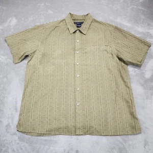 Exofficio Shirt Mens Large Green Geometric Fishing Short Sleeve Lightweight - Picture 1 of 11