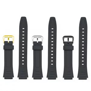 18MM Watchband For Casio W-800H F-91 W-218H Watch Band Replacement Black Strap - Picture 1 of 12