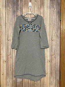 Hanna Anderson Andersson Girls Grey Long Sleeve Grey W/ Stars Dress 150 12 - Picture 1 of 3