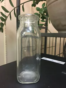 Botella de vidrio de leche/crema láctea vintage sin marca 6"H - Imagen 1 de 3