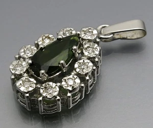 DISEÑO MADURO - COLGANTE DIAMANTE TURMALINA FINA - ORO BLANCO 585 - Imagen 1 de 4