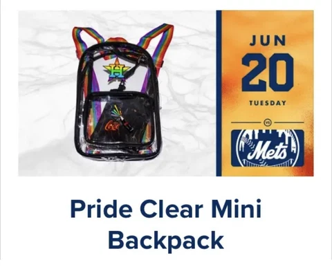 Houston Astros Pride Clear Mini Backpack SGA 6-20-23 Cover