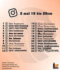 Aufkleber Sticker Wunschtext Instagram Name 2 Stück 15 - 25 cm BLITZVERSAND!!!