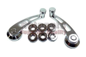 Chrome Billet Aluminum 4 1/4 Window Crank Handle Kit Hot Rod Chevy Ford Chrysler - Picture 1 of 1