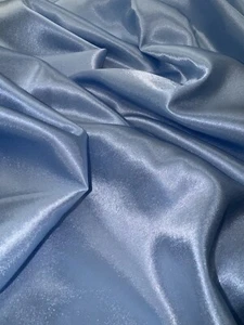 1 mtr shiny sky blue crepe back satin fabric,bridal,deco,dress..58”wide (147cm) - Picture 1 of 4