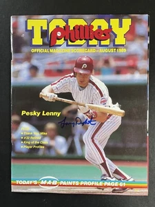 1989 Lenny Dykstra Signed Phillies Program Scorecard Autograph Baseball - Picture 1 of 1
