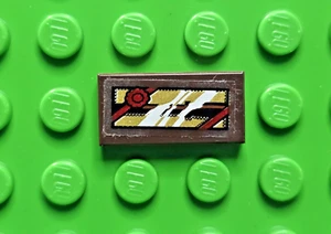 LEGO Harry Potter Tile Decorated HP 1x2 Dark Brown Wand & Gold 3069pb0521 10217 - Picture 1 of 1