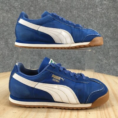 PUMA Shoes Kids 1C Boys Roma 68 OG Athletic Low Sneakers 362795-23 Blue Fabric - Image 1 of 4