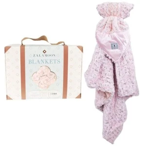 ZALAMOON Plush Strollet Blanket with Satin Trim - Picture 1 of 2