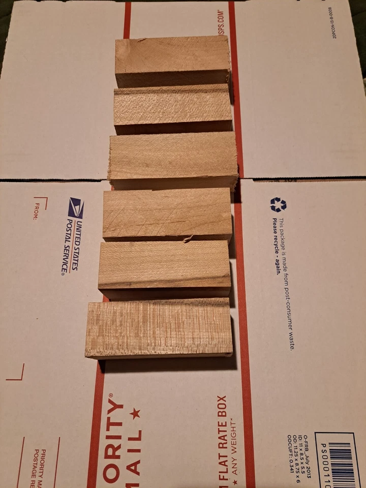 6) HARD MAPLE DUCK CALL / TURNING BLANKS, 1-1/2" X 1-1/2" X 4" (+/- 1/8") - Image 1 of 1