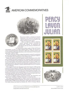 #408 29c Percy Lavon Julian #2746 USPS Stamp Panel - Bild 1 von 1