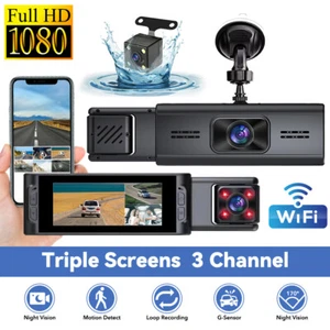 HD 1080P Wifi Dash Camera Front and Rear Inside Dash Cam Built-in WiFi GPS - Picture 1 of 14