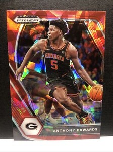Anthony Edwards 2021 Panini Prizm Draft Picks #65 Cracked Red Ice Prizm Georgia