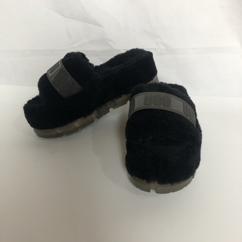 UGG Garofano Neri Fluffita Miscela Lana Peluche Slip on Pantofole Slip On Sandali