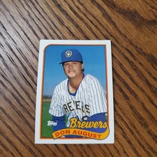 Don August Milwaukee Brewers 1989 Topps Baseball Card 696