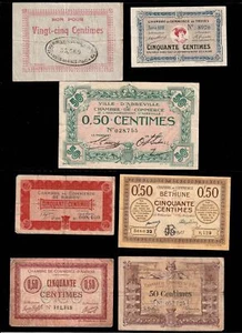 ERSTER WELTKRIEG FRANZÖSISCHE NOTBANKNOTE Lot, ex Generalmajor Sir John Ponsonby - Bild 1 von 2