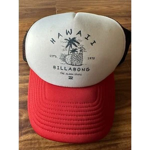 Hawaii Red White Blue Billabong Trucker Hat - Picture 1 of 6