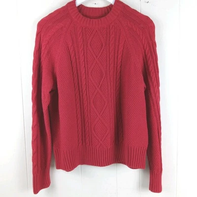 Suéter Gap Clásico Tejido con Cable Mujer Talla XL Rojo Cuello Redondo Preppy Academia Foto 1 de 4