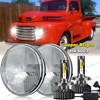 Par de faros LED redondos de 7 pulgadas DRL para Ford F1 1948 1949 1950 1951 1952 Foto 1 de 4