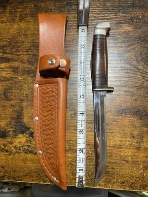 Cuchillo de hoja fija vintage Case 1940-64 216-5 y una funda Foto 1 de 4
