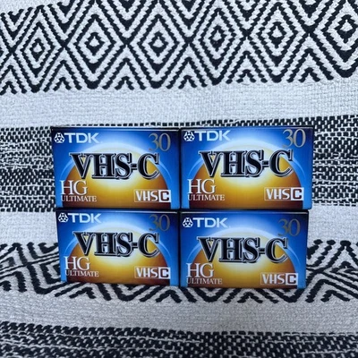 Lote de 4 cintas de casete para videocámara TDK TC-30HG VHS-C selladas HG Ultimate Foto 1 de 4